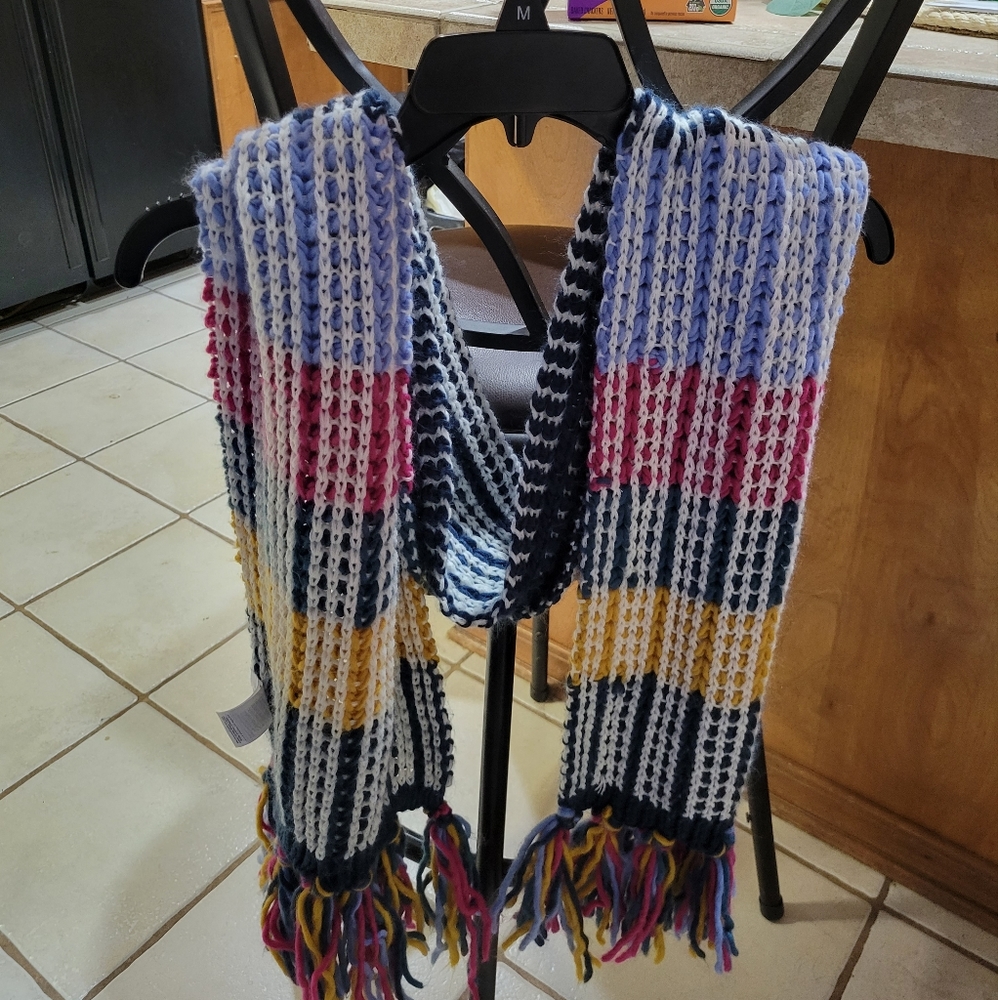 Winter knitted scarf